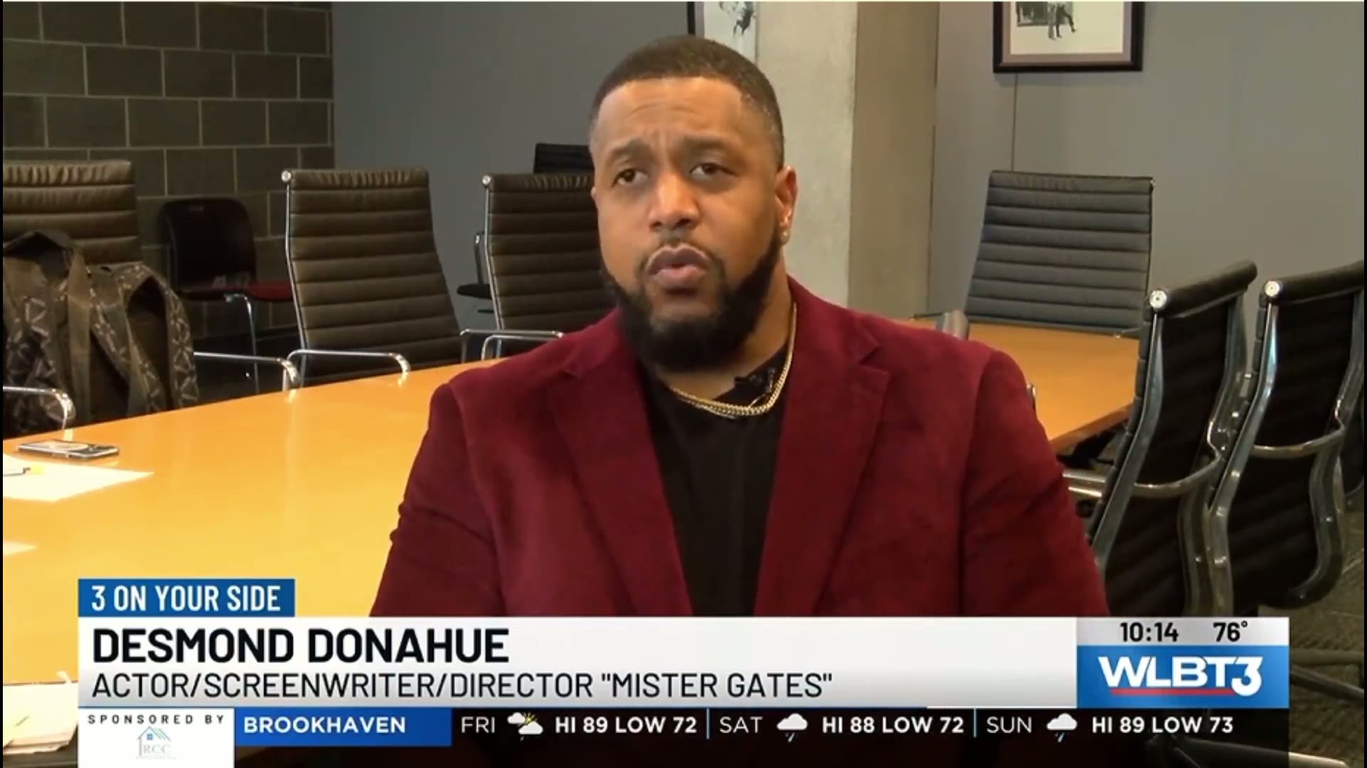 WLBT 3 interviews Desmond Donahue at the JXN Film Festival